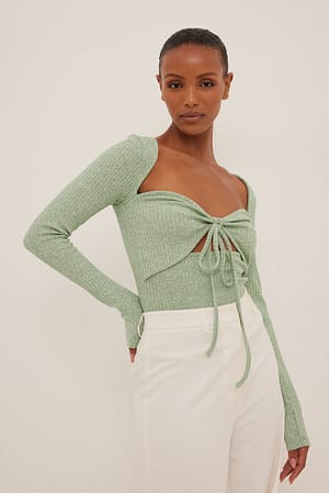Jade Top met lange mouwen en hoge hals