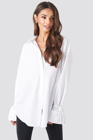 White Tie Sleeve Shirt