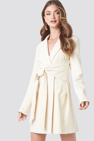 Offwhite Tied Front Blazer Dress