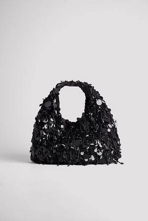 Black Triangular Sequin Bag
