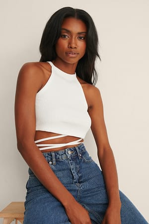 Offwhite Twist Strap Rib Top
