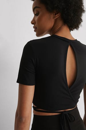 Black Twist Strap Top