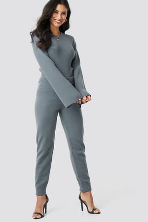 Grey Ty Knitted Pants