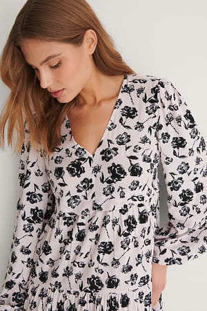 Pink Flower Bedrucktes Kleid