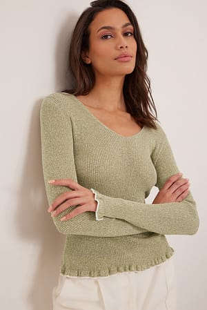 Dusty Green Strick-Top