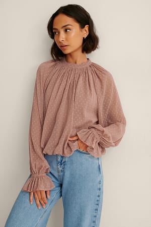 Dusty Pink Voluminöse Bluse
