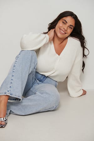 Offwhite Volume Sleeve Buttoned Cardigan