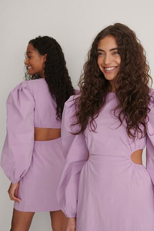 Lilac Klänning Med Vid Ärm