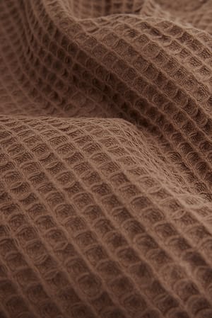 Brown 2-pack gastendoek met wafelstructuur