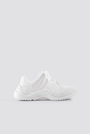 White Wavy Sole Trainers