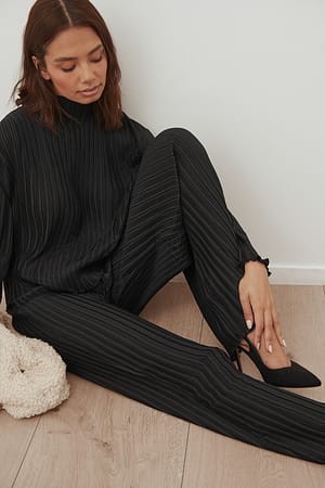 Black Pantalons plissés