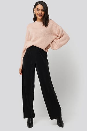 Black Wide Pleated Pants