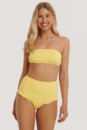 Light Yellow Wide Ribbed Maxi Higwaist Panty