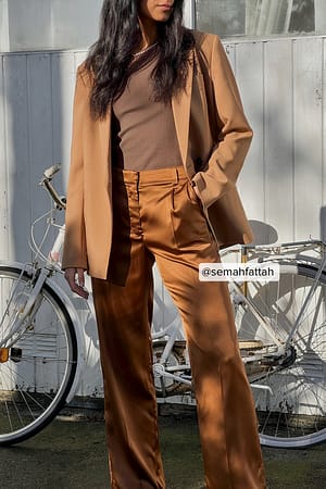Brown Wide Satin Pants
