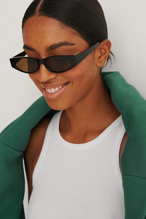 Black Wide Sporty Sunglasses
