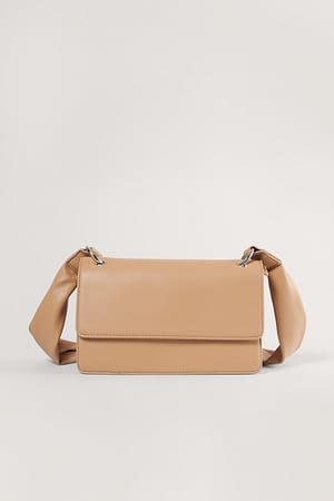 Beige Combo Wide Strap Crossbody Bag