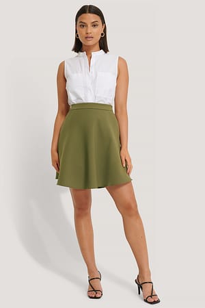 Army Woven Mini Skirt