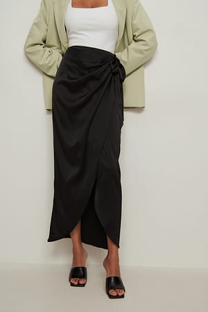 Black Maxi wikkelrok