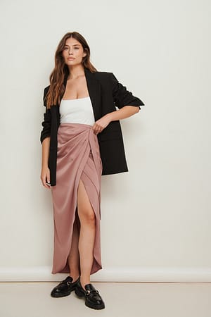 Dark Mauve Maxi wikkelrok