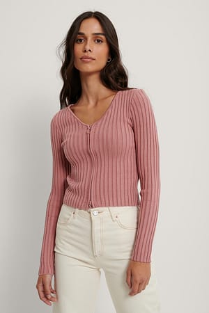 Dusty Pink Strickjacke