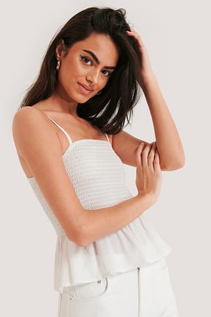 White Smock-Topp Med Tynne Stropper