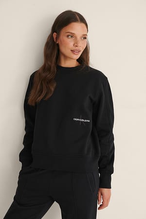 CK Black Off Placed Monogram Crew Neck