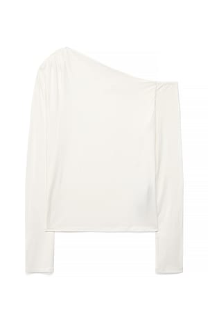 Offwhite Schulterfreies Jersey-Oberteil