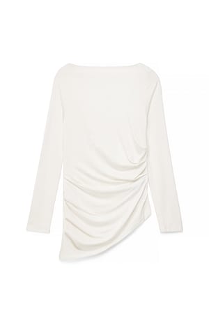 White Open Back Draped Top
