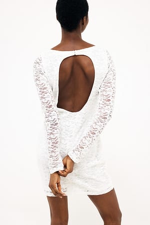 White Open Back Mini Dress