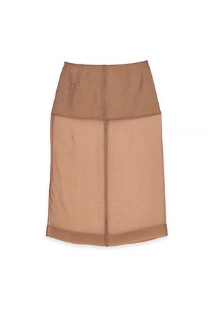Beige Falda de organza