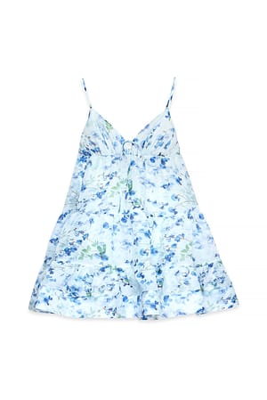 Floral Minikleid mit Organza-Trägern