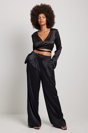Black Blouse met lange mouwen