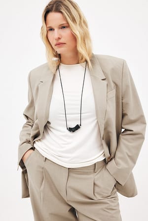 Sand Oversized melert blazer
