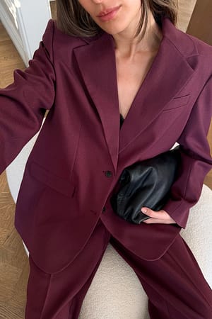 Burgundy Oversize-Blazer aus Melange