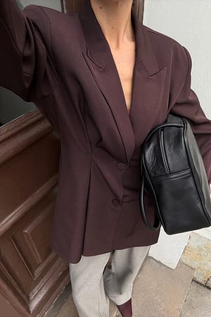 Plum Oversized Blazer Fitted Waist