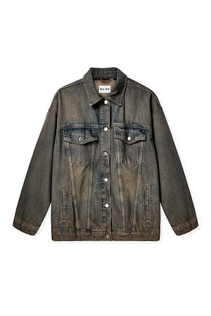 Dark Blue Oversized klassiek denim jack