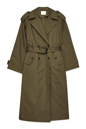 Khaki Oversized Classic Trenchcoat