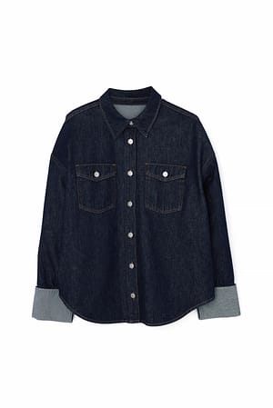 Rinse Wash Oversized Denim Shirt