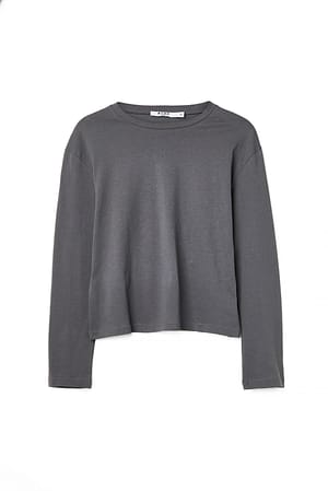Dark Grey Top de manga larga oversize