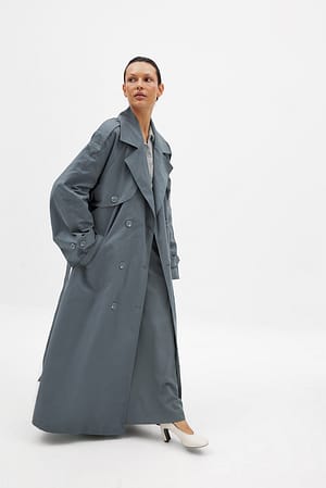 Steel Blue Oversized trenchcoat