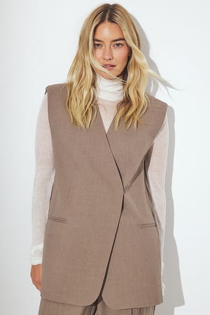 Brown Chaleco largo oversize