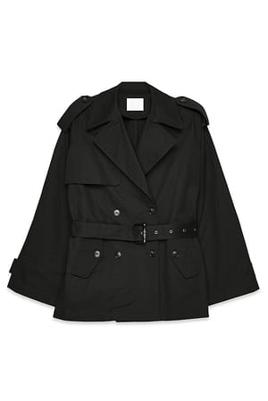 Black Oversized Midi Trenchcoat