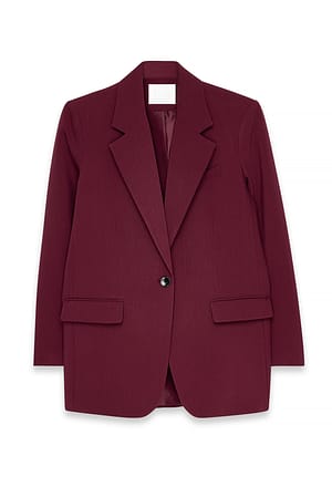 Deep Burgundy Oversized maxiblazer med en knapp
