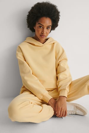 Light Yellow Oversized Pocket Hoodie