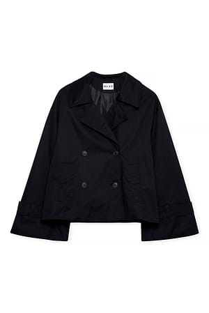Black Oversized Short Trenchcoat