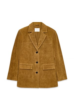 Medium Brown Oversized suède blazer