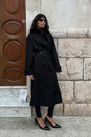 Black Oversized Trenchcoat