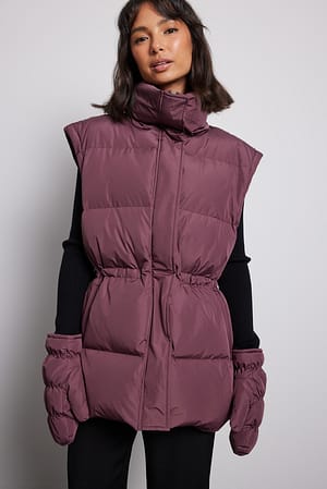 Dark Purple Padded Mittens
