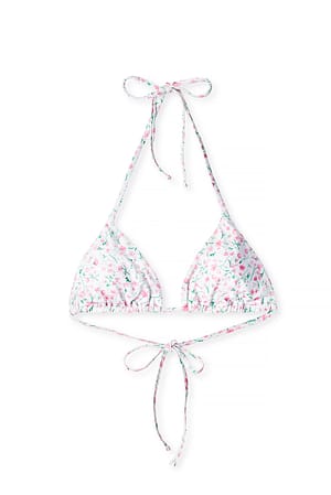 Small Pink Flowers Top de bikini de triángulo acolchado
