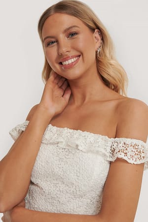 White Off Shoulder Lace Top